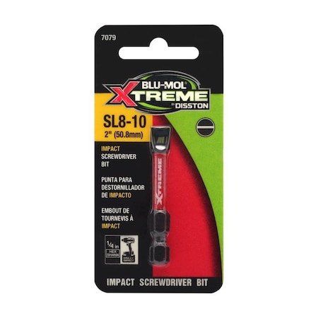 Blu-Mol Xtreme Blu-Mol Xtreme Slotted 8-10 X 2 in. L Screwdriver Bit S2 Tool Steel 2 pc E0217079